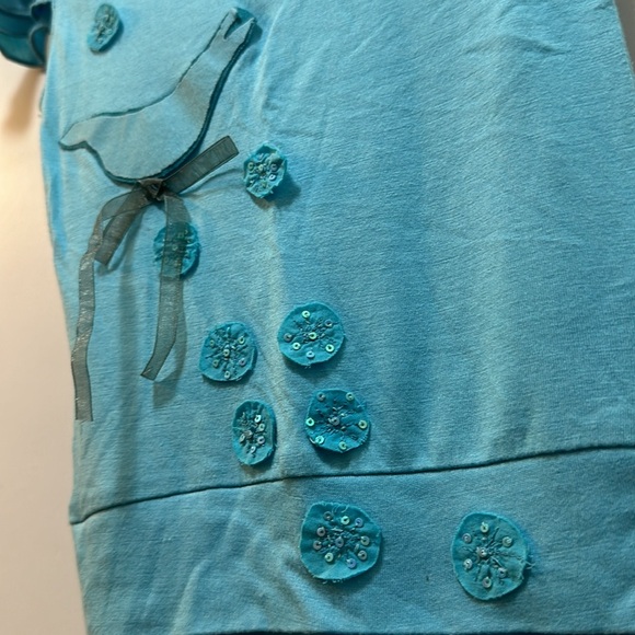 NWT meli meli blue soft top with bird design size 2t - Picture 2 of 9